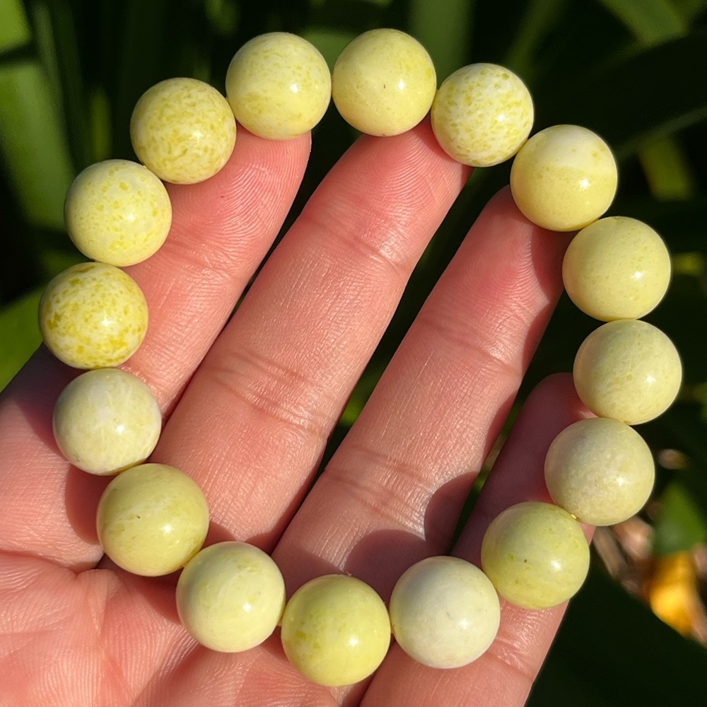 12.5mm stretchable lemon jade‎ bracelet